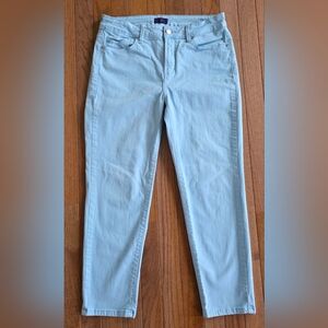 NYDJ Lift & Tuck Ankle Jeans Women's Size 10P Blue Mid-Rise 5 Pockets Design